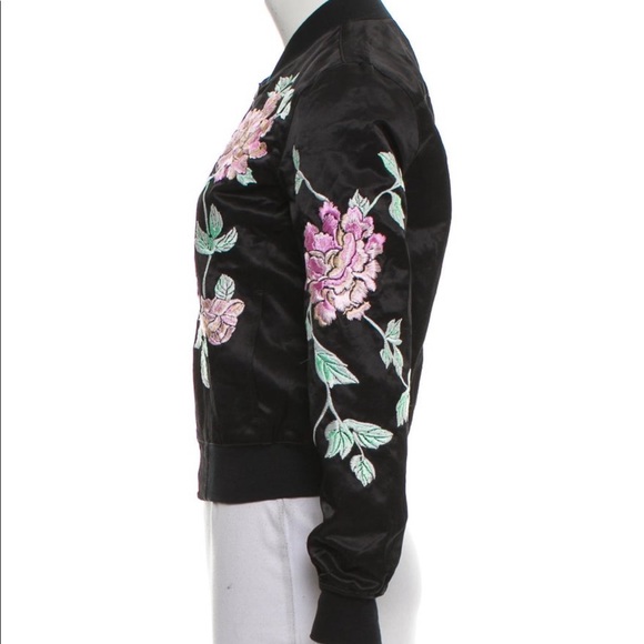 3x1 NYC Satin Floral Embroidered Jacket. Size XS. - Picture 2 of 3